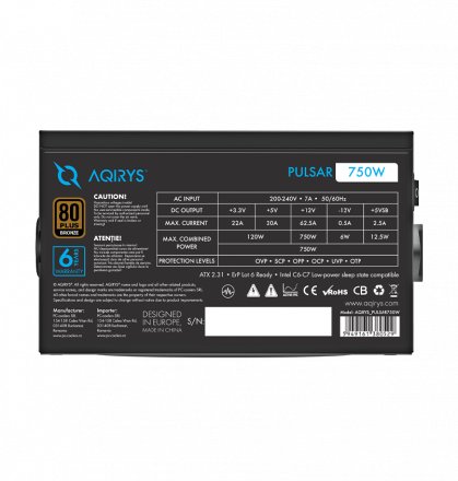 Блок питания AQIRYS PULSAR 750W - купить геймерскую периферию AQIRYS