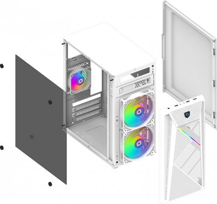 Компьютерный корпус AQIRYS BELLATRIX PRO WHITE - купить геймерскую периферию AQIRYS